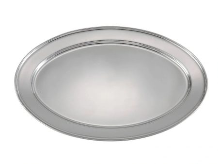 Winco OPL-20 Serving Platter, Oval, 20 x 13-3 4 , Stainless Steel Hot on Sale