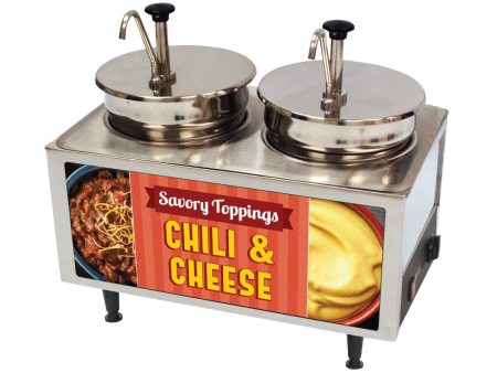 Winco 51074A Benchmark Chili & Cheese Warmer 2-pumps, 120v on Sale