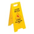 Winco WCS-25 Wet Floor Caution Sign, Fold-out, Yellow Sale