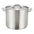 Winco SST-12 Stainless Steel Stock Pot with Cover, 12 Qt Supply