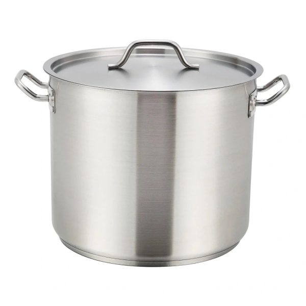 Winco SST-12 Stainless Steel Stock Pot with Cover, 12 Qt Supply