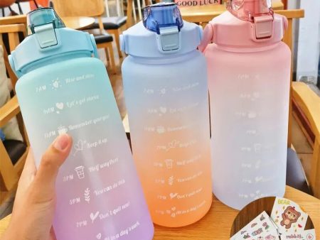 2 Liters Water Bottle Motivational Drinking Bottle Sports Water Bottle With Time Marker Portable Reusable Plastic Cups 900ml Online now