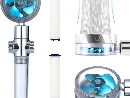 2022 Shower Head 360 Degree Rotation Water Saving Flow Turbofan Hydraulic Injection High Pressure Sprayer Bathroom Accessories Online now