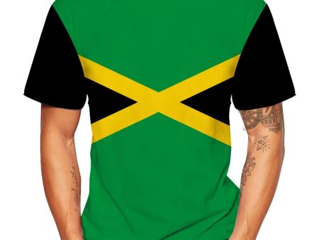 2022 New Fashion Jamaican Flag 3d T Shirt Men Women Casual Round Neck Short Sleeve Sports T-shirt on Sale