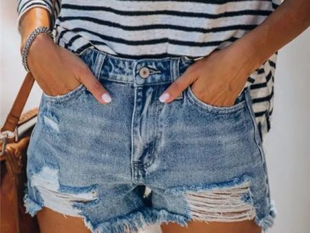 2020 Hot sale summer women s ripped jeans shorts fashion casual slim denim shorts office ladies shorts clothing S-2XL For Discount