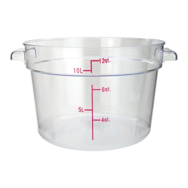 Winco PCRC-12 12qt Round Storage Container, Clear, PC Supply