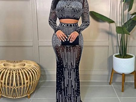 Women s Prom Dresses Evening Dresses Elegant Sexy Hot Diamond Skirt Set Women s Autumn 2022 For Sale