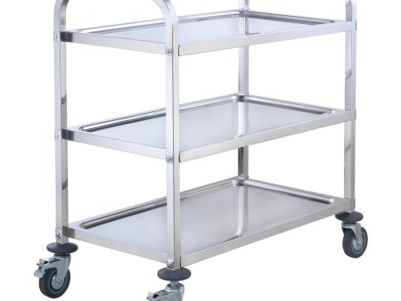 Winco SUC-40 Stainless Steel 3 Tiers Utility Trolley, 33.5 x18 x35.5  For Sale