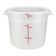 Winco PPRC-6W 6qt Round Storage Container, White, PP on Sale