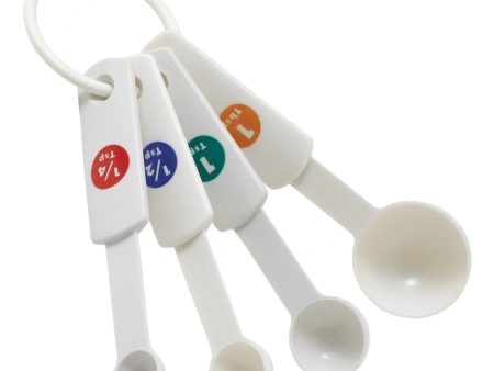 Winco MSPP-4 Measuring Spoon Set, 4-piece, White, Plastic Discount